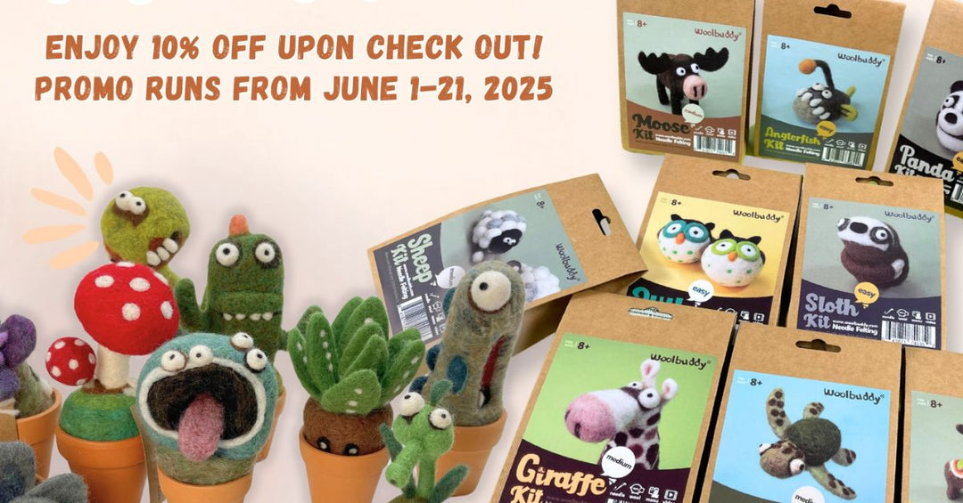 Woolbuddy needle felting kits and premade items on sale