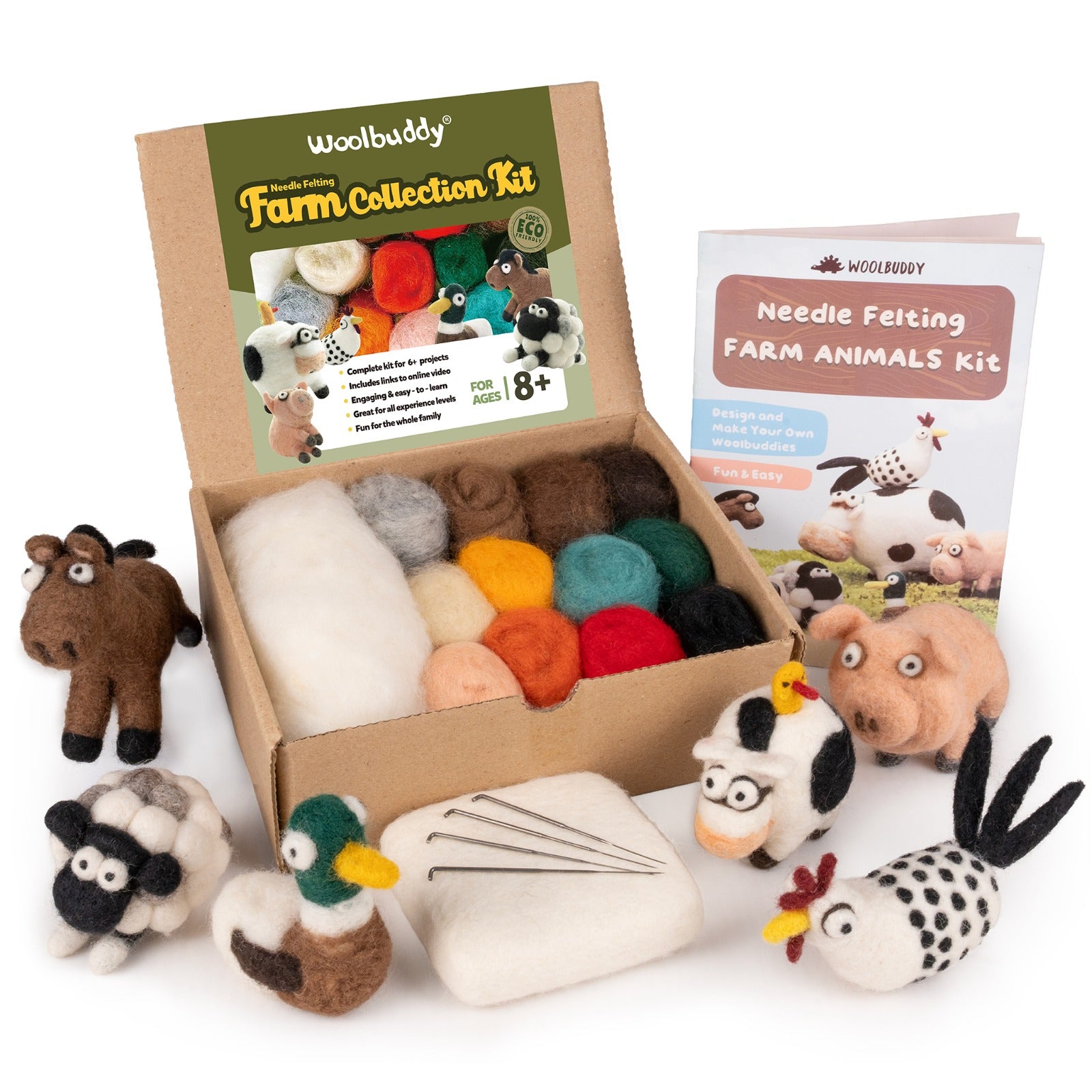 Needle Felting Farm Kit – DIY Wool Animals for Beginners | Woolbuddy