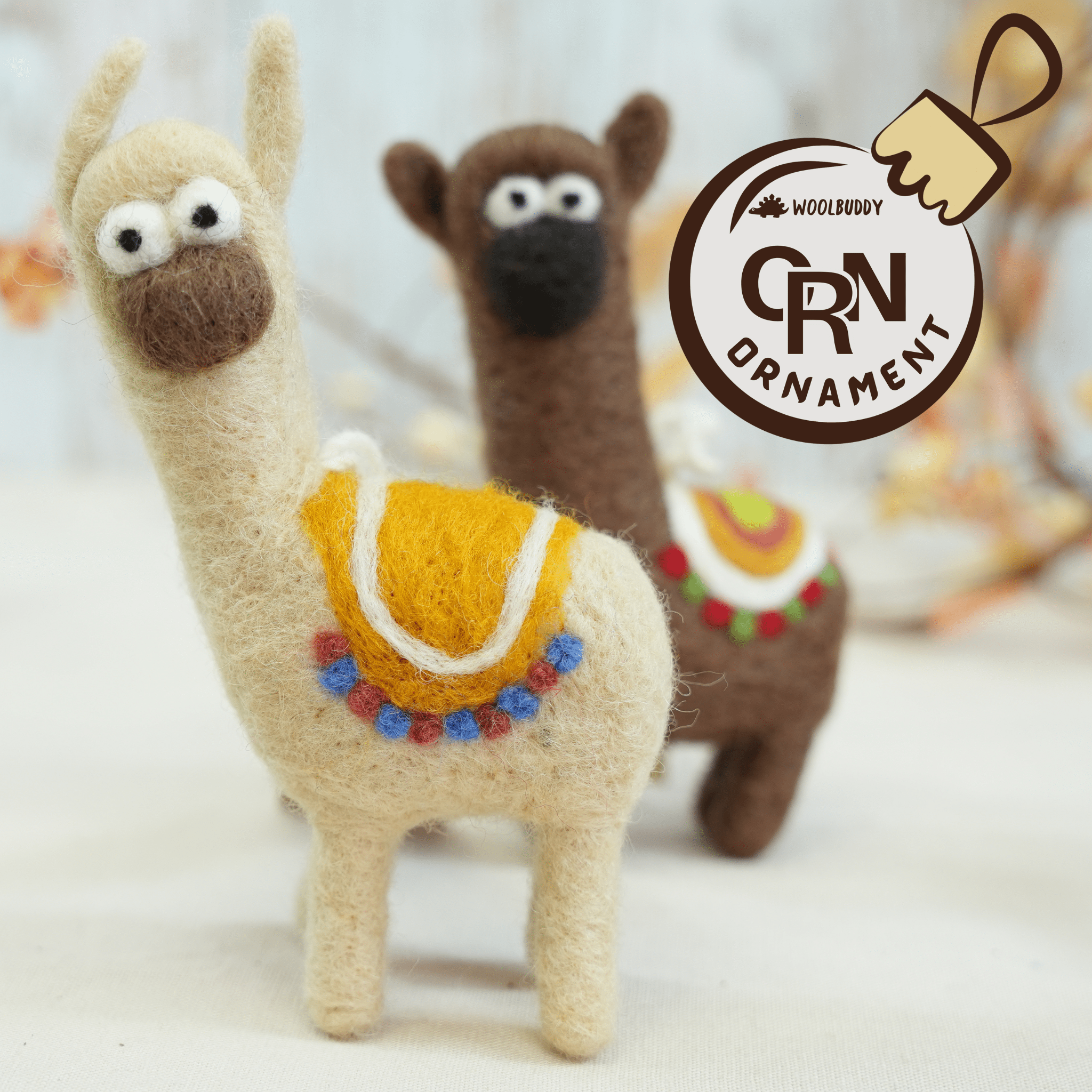 Wool Felt Llama Charm – Handmade Bag & Desk Accessory | Woolbuddy