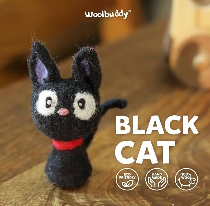Needle Felting Black Cat Kit - Woolbuddy