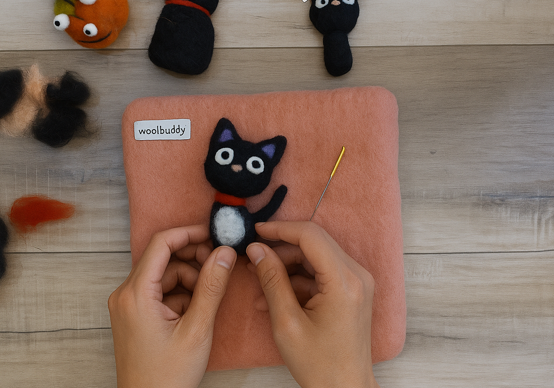 Spooky Fun with Woolbuddy! Our Black Cat Live Felting Class Recap&nbsp;