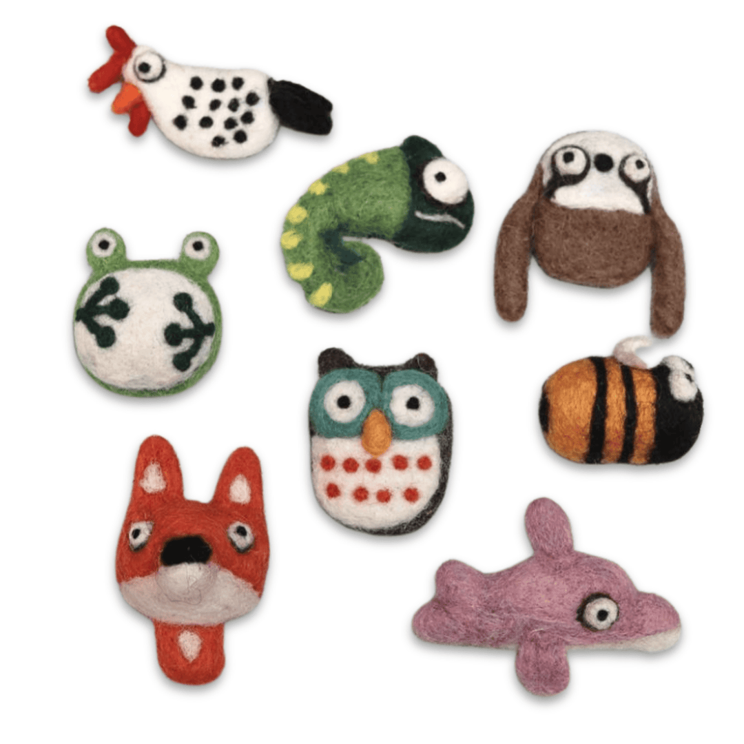 Felted Pins and Keychains - Woolbuddy