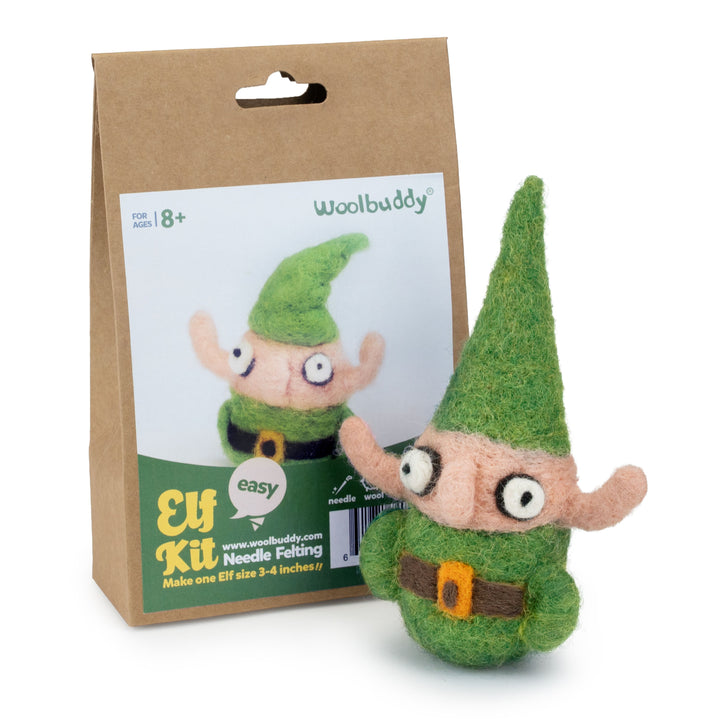 Woolbuddy Needle Felting Elf Kit – DIY Wool Felt Christmas Craft for Beginners & Holiday Makers