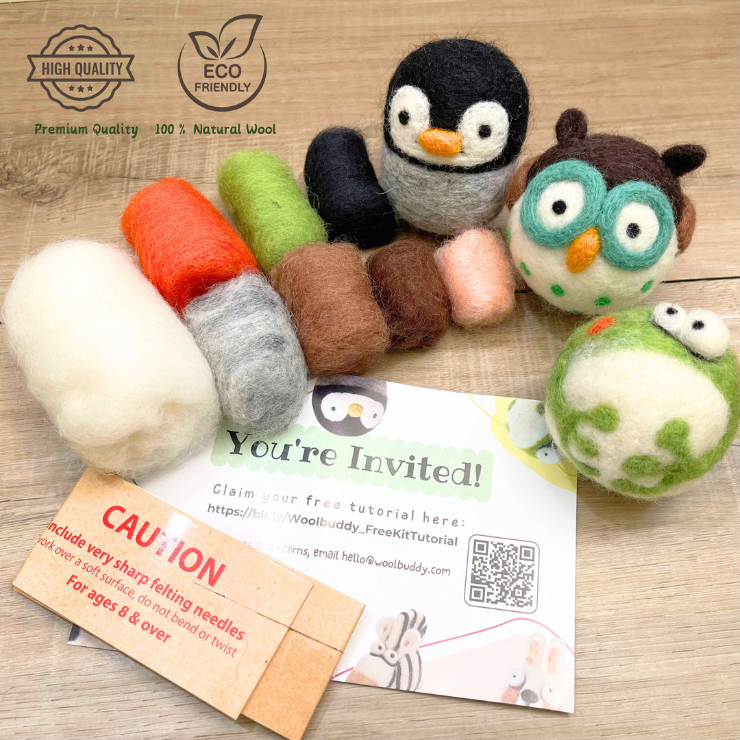 needle felting test kit for beginners who want to try free felting diy kit