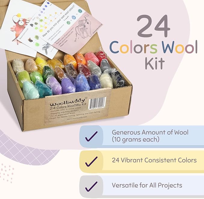 24 Colors Wool Mix Kit - Woolbuddy