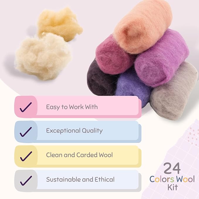 24 Colors Wool Mix Kit - Woolbuddy