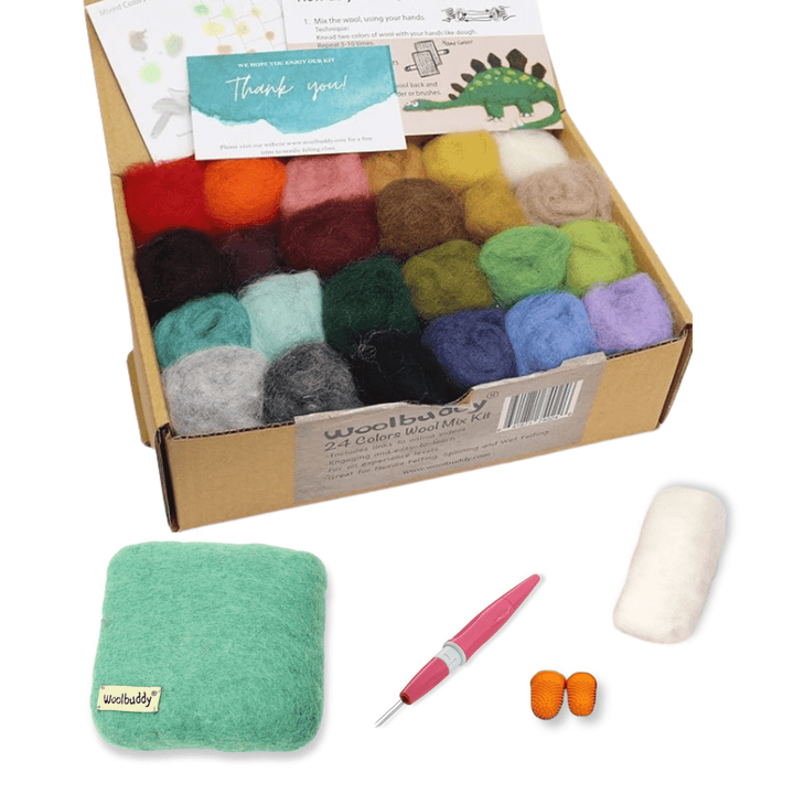 24 Eco Colors Wool Mix Kit - Woolbuddy