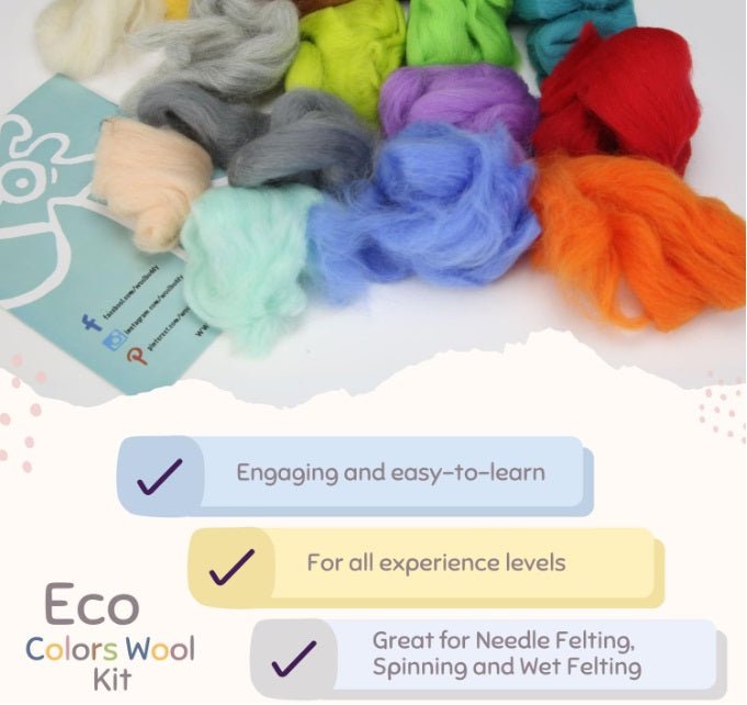 24 Eco Colors Wool Mix Kit - Woolbuddy