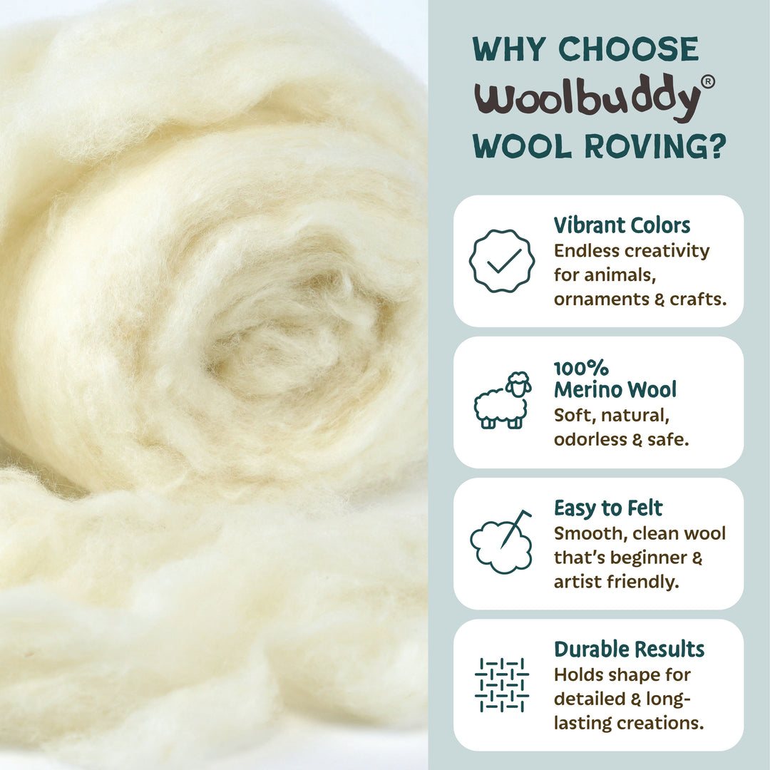 Woolbuddy Needle Felting Snowman Kit – DIY Wool Felt Christmas Craft for Beginners & Holiday Makers