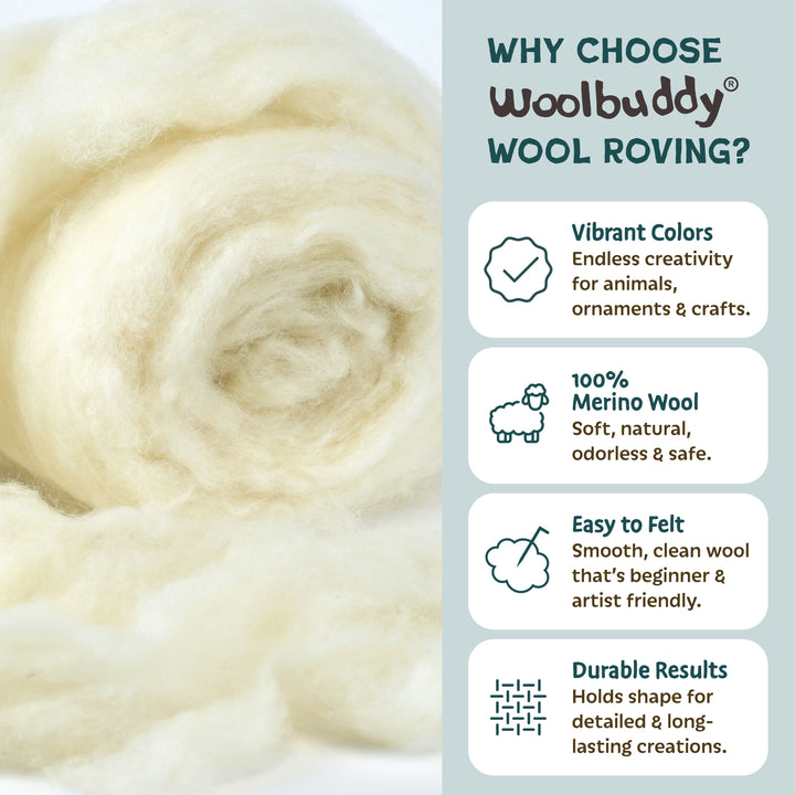 Woolbuddy Needle Felting Snowman Kit – DIY Wool Felt Christmas Craft for Beginners & Holiday Makers