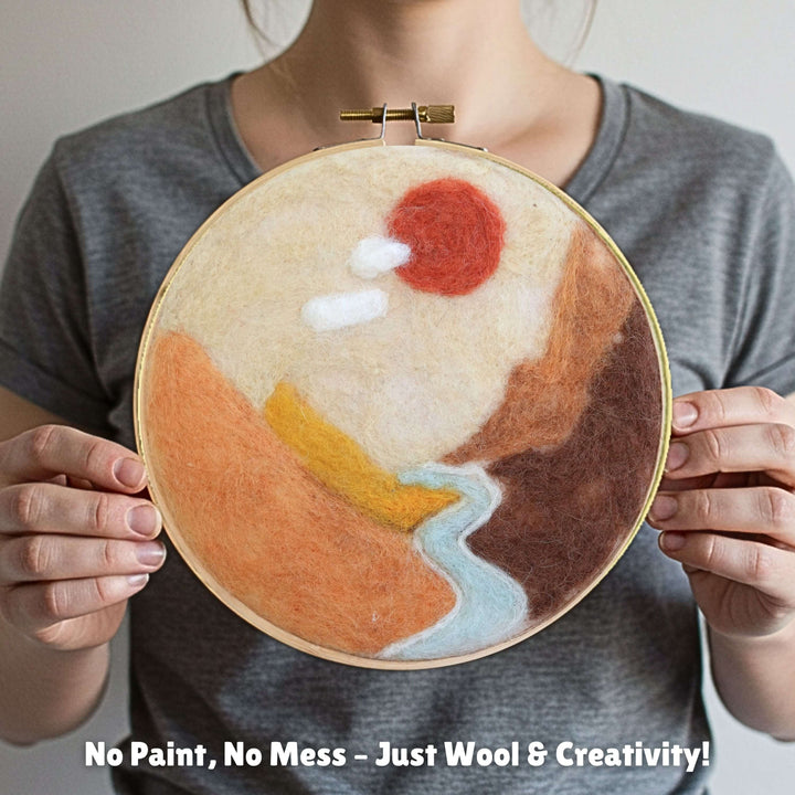 Amber Valley Wool Painting Kit – DIY Needle Felting Landscape Art Project