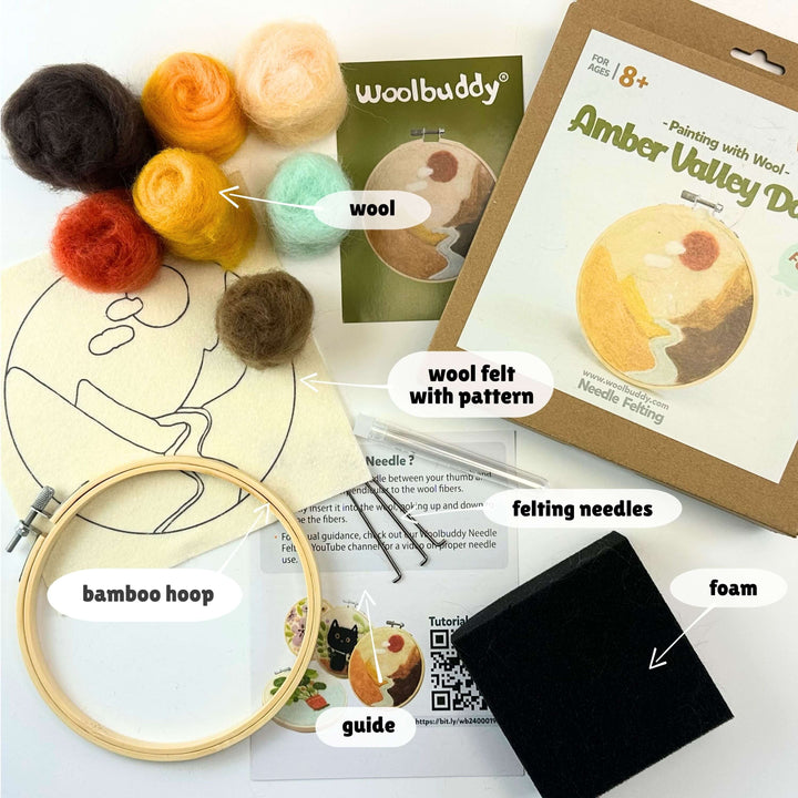 Amber Valley Wool Painting Kit – DIY Needle Felting Landscape Art Project