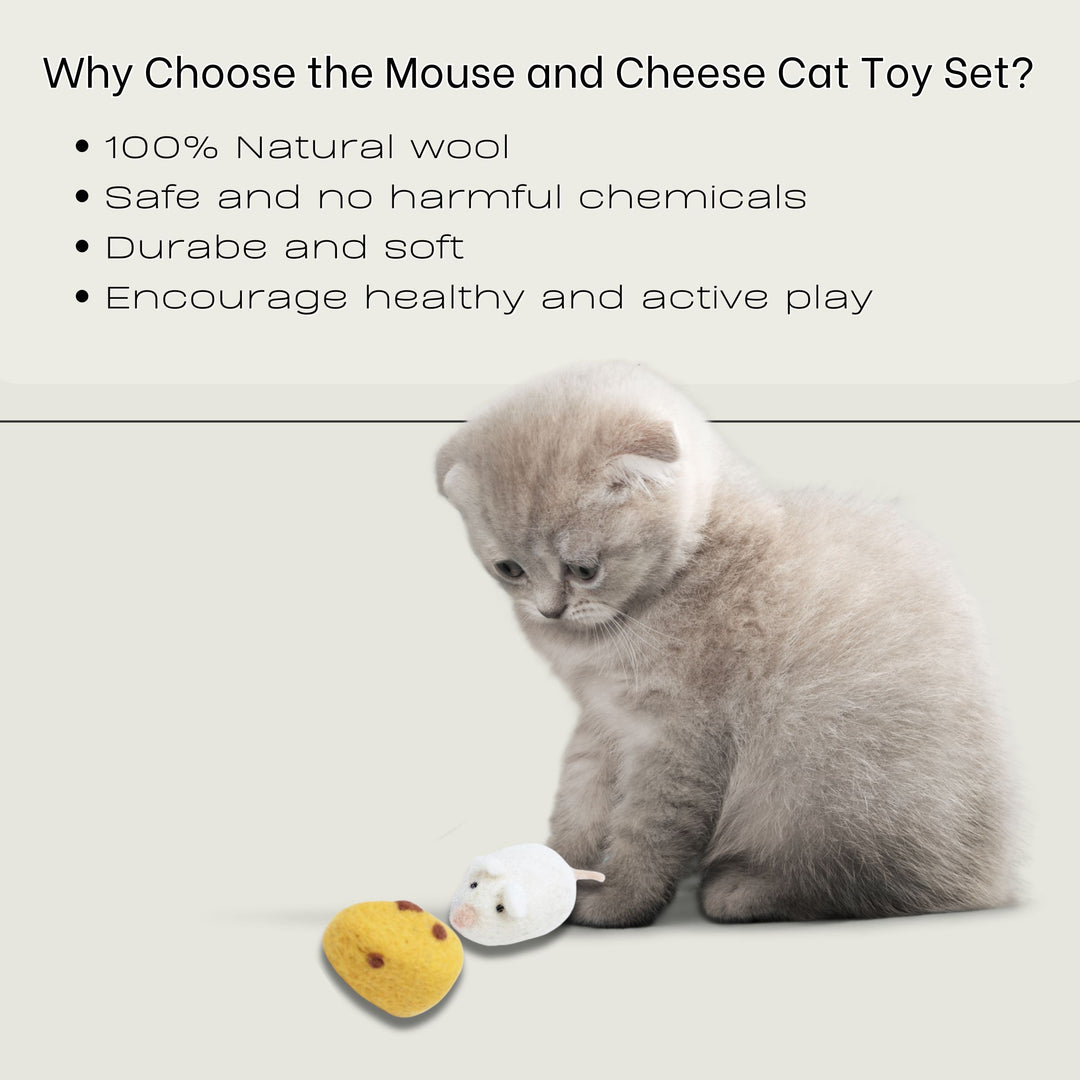 M&W Cat Mouse & Cheese Toy Set