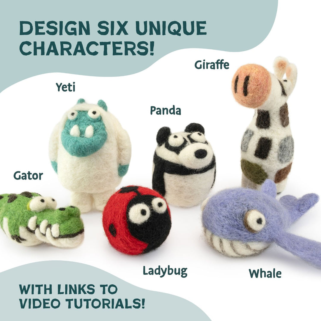 Beginner Needle Felting Kit – Woolbuddy Wool Roving Craft Set for DIY Felt Creations