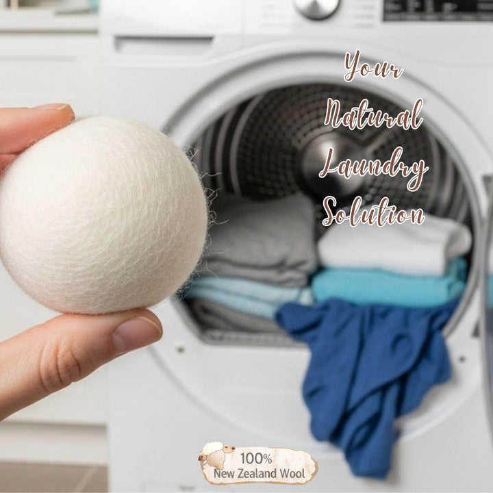 Felterra Eco-Friendly Wool Dryer Balls – 3 Pack, Plain White, Reusable with Cloth String Bag