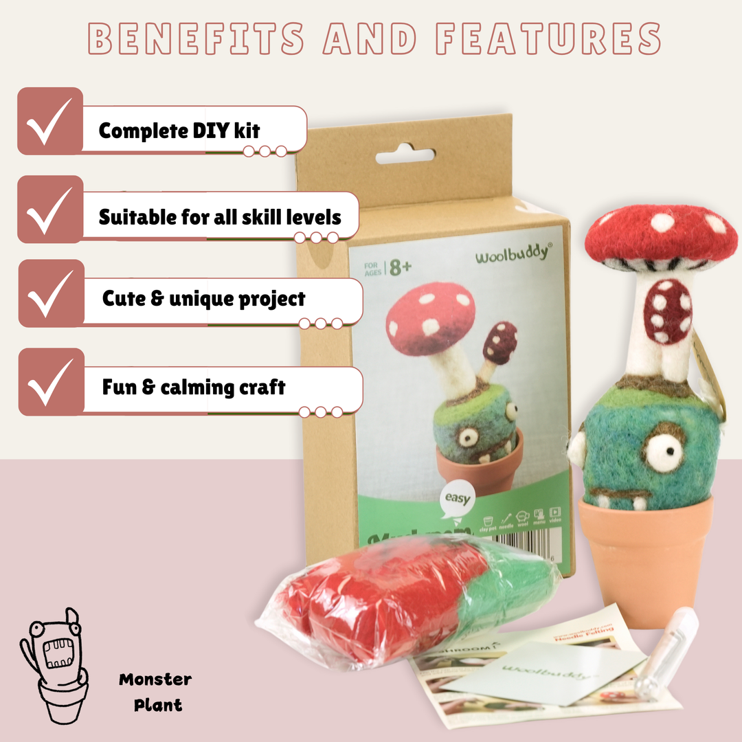 Needle Felting Mushroom Kit