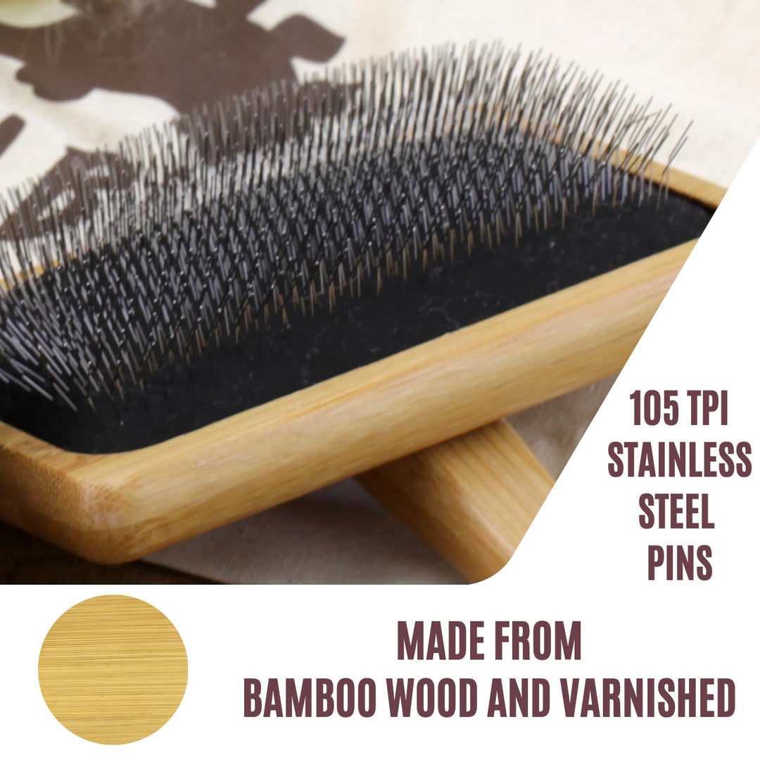Woolbuddy Brush Set – 2 Piece Wool Carders with Cotton Storage Bag