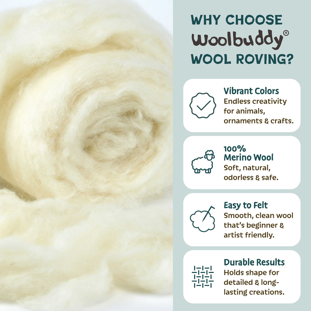 Woolbuddy Needle Felting Holiday Collection Kit – DIY Wool Felt Christmas Craft Set for Beginners