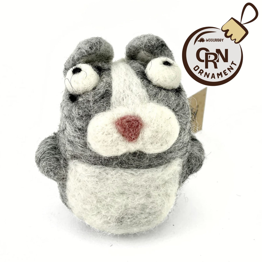 Felted gray cat made from premium quality wool. home decor