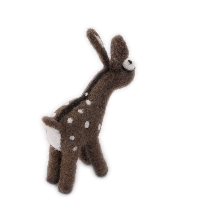 Handmade Wool Felt Deer Ornament – Cute Desk or Bag Decor | Woolbuddy