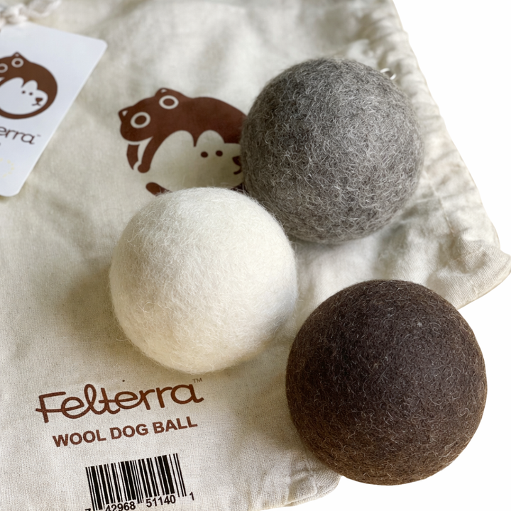 Feltarra Dog Balls Set – Durable Wool Felt Dog Toys for Fetch, Training & Interactive Play