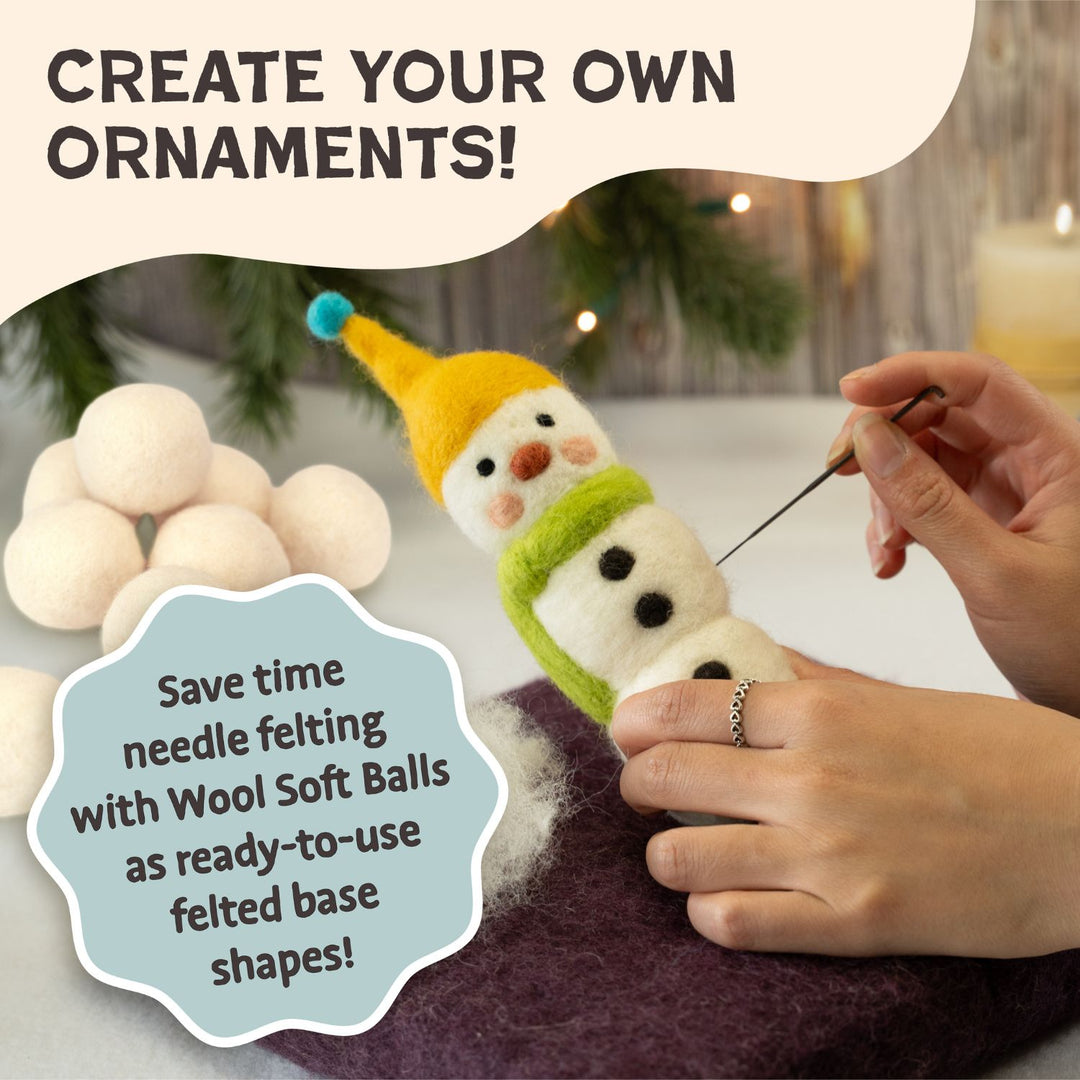 Soft Wool Felt Balls – 20 pcs / 12 pcs for Crafts, DIY Decorations, and Needle Felting | Woolbuddy