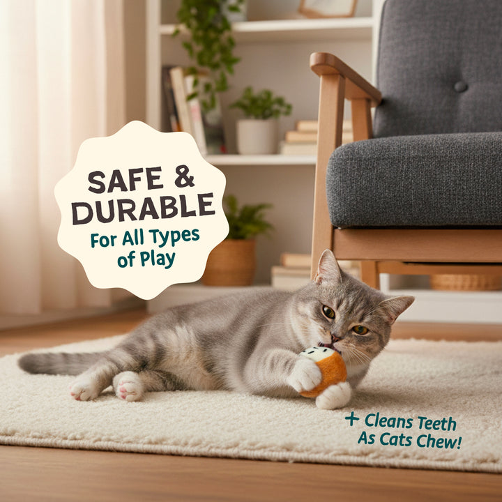 M&W Wool Felt Cat Sushi Set – Handmade Cat Toys (4 pcs)