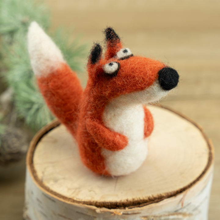Handmade Felt Fox Ornament – Woodland Animal Christmas Decoration | Cozy Holiday Gift