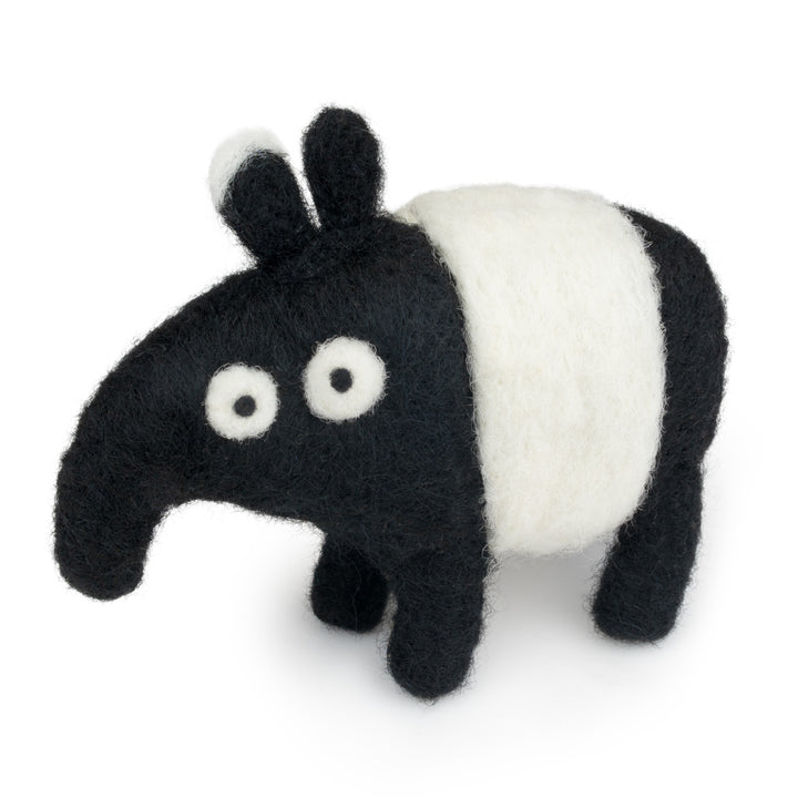 Handmade Wool Felt Tapir Ornament – Adorable Jungle Animal Christmas Tree Décor