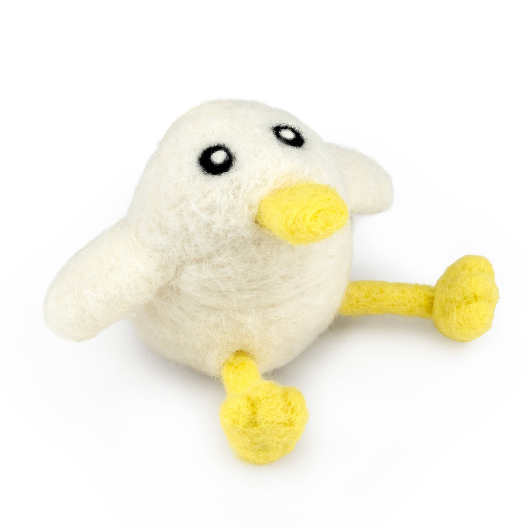 Handmade Wool Felt White Duck Ornament – Farm Animal Christmas Tree Décor