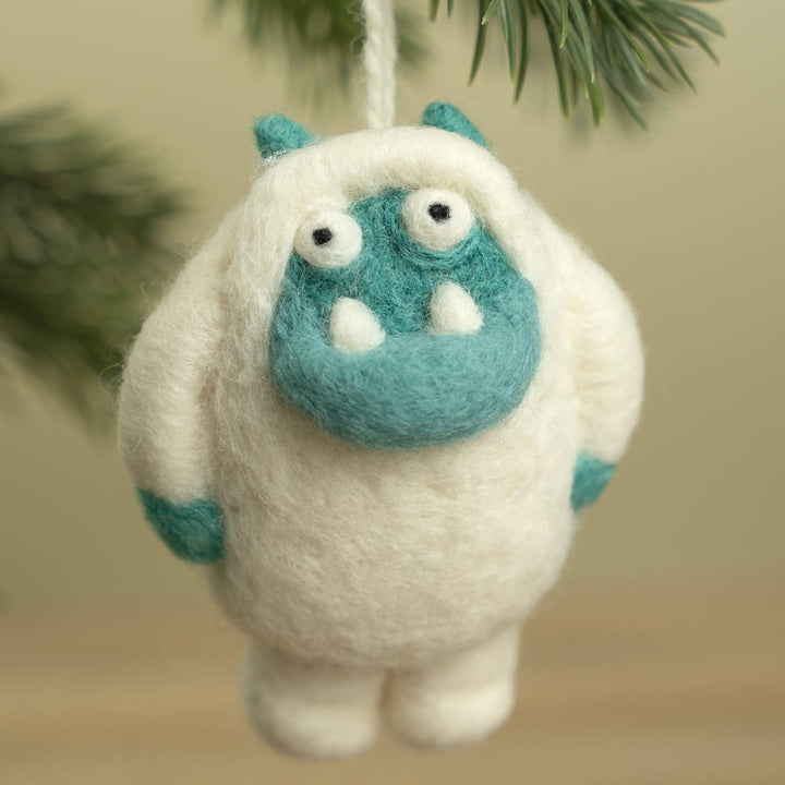 Handmade Wool Felt Yeti – Unique Mythical Creature Charm | Woolbuddy