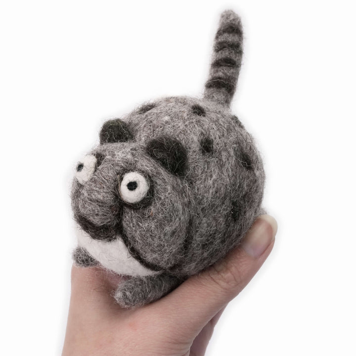 Handmade Wool Felt Snow Leopard Ornament – Cute Wild Cat Décor & Charm | Woolbuddy