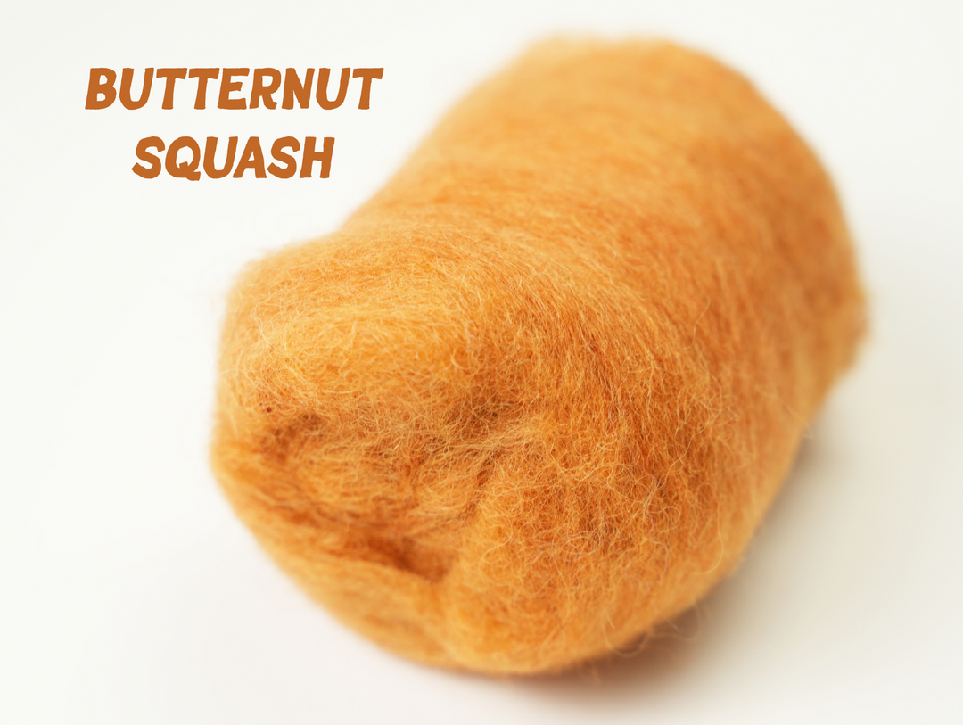 Corriedale Wool Butternut Squash – Premium Natural Wool Roving for Needle Felting, Spinning, and Crafting | Woolbuddy