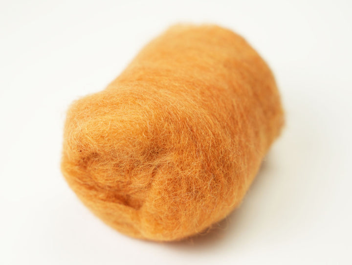 Corriedale Wool Butternut Squash – Premium Natural Wool Roving for Needle Felting, Spinning, and Crafting | Woolbuddy