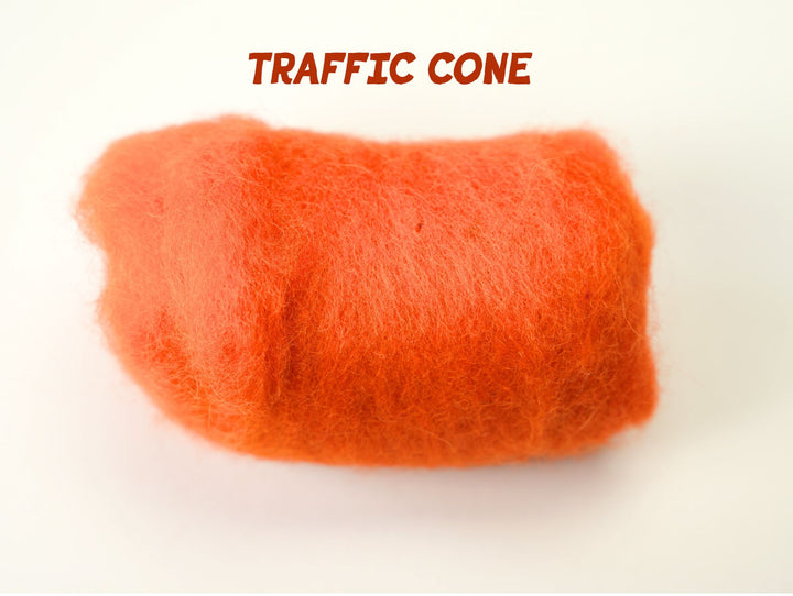Corriedale Wool Traffic Cone – Premium Wool Roving for Needle Felting & Crafts | Woolbuddy