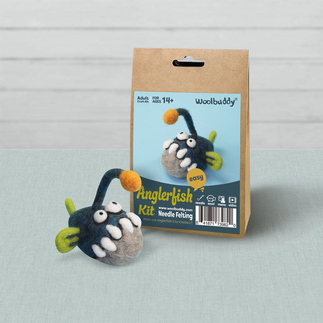 Needle Felting Angler Fish Kit for Beginners | Woolbuddy