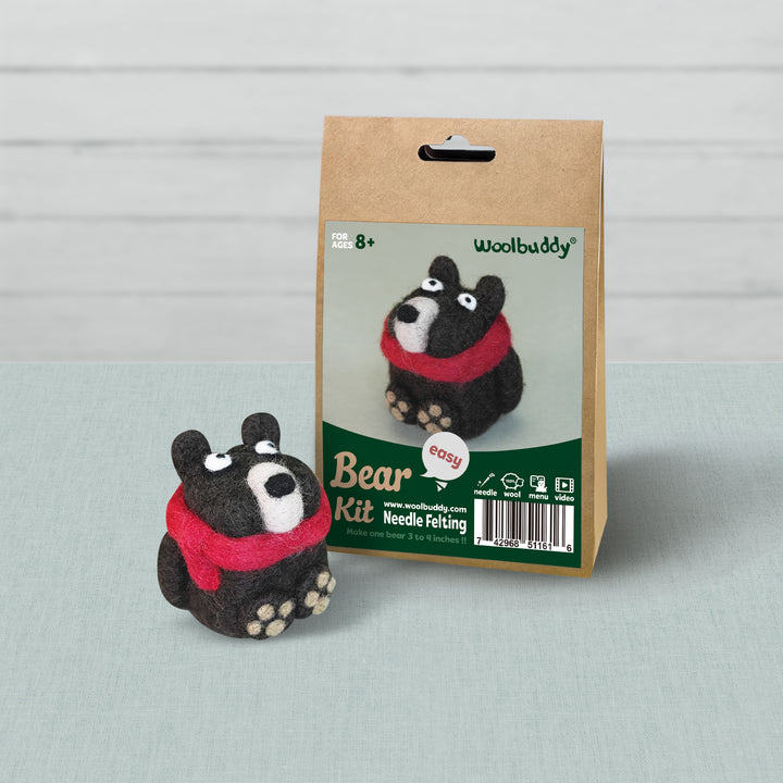 Bear Needle Felting Kit – Beginner DIY Wool Craft Gift