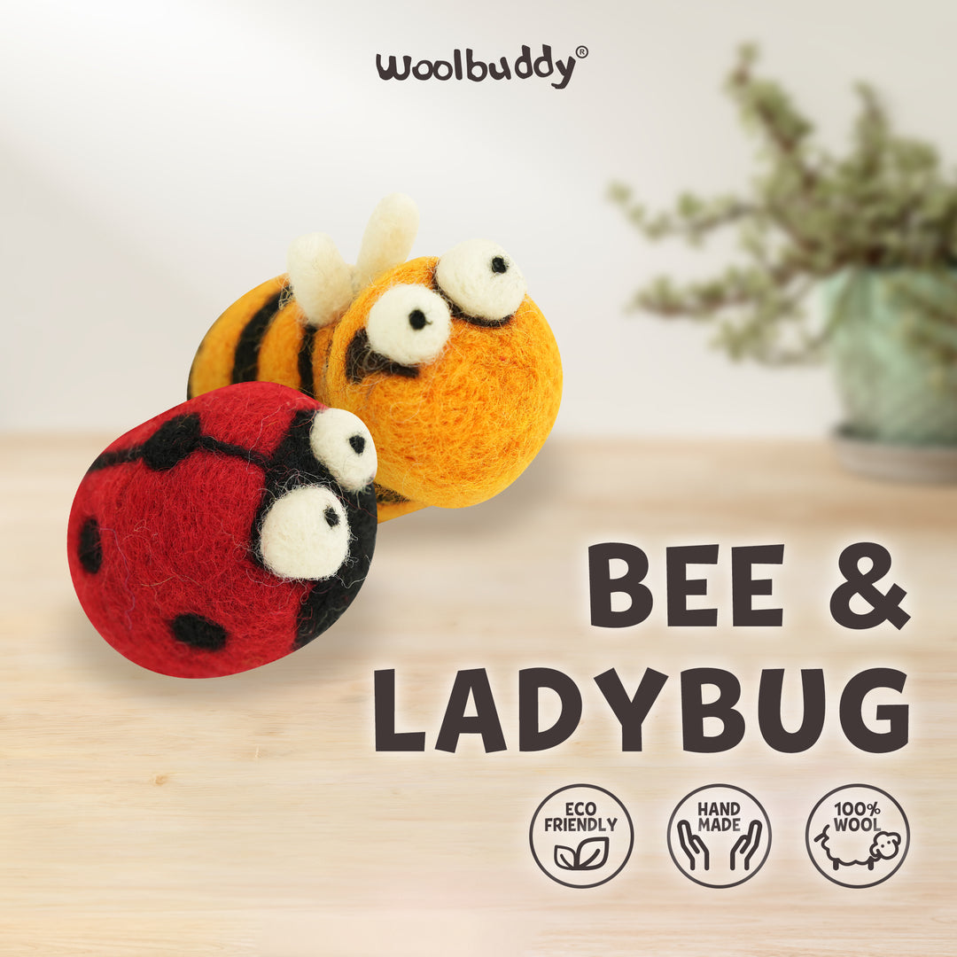 Needle Felting Bee and Ladybug Kit for Beginners | Woolbuddy