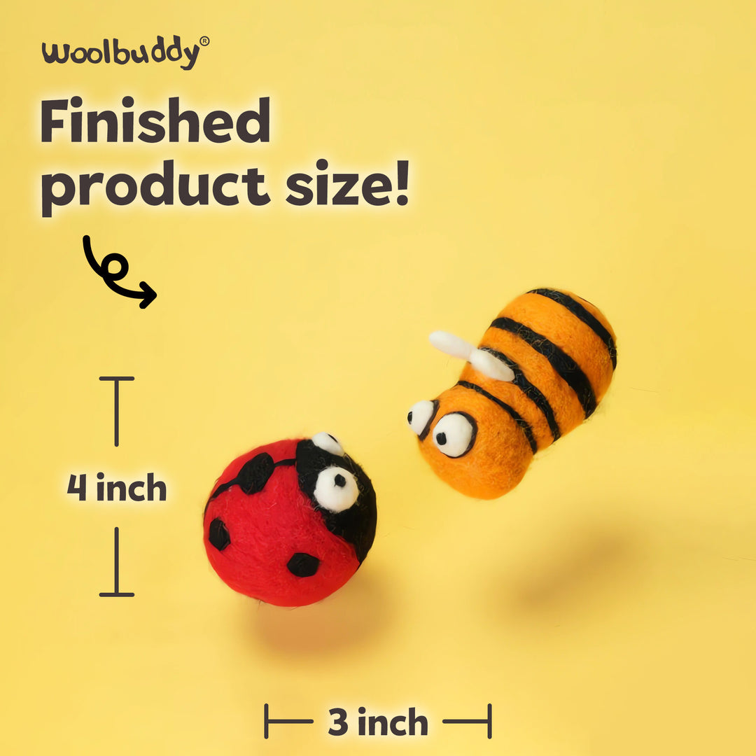Needle Felting Bee and Ladybug Kit for Beginners | Woolbuddy