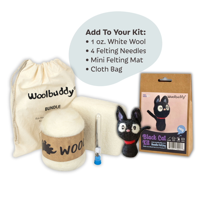 Black Cat Needle Felting Kit for Beginners | Woolbuddy