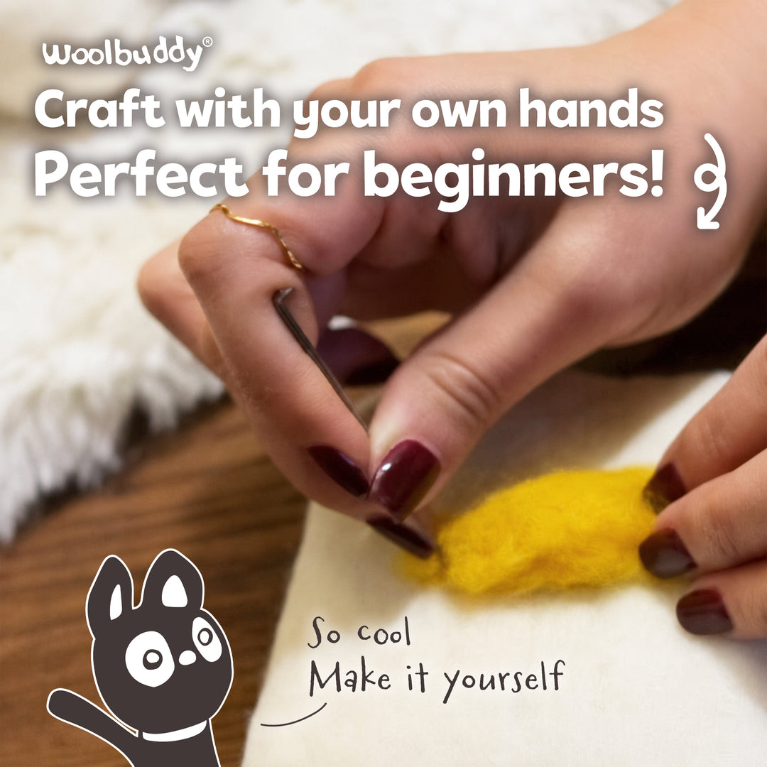 Black Cat Needle Felting Kit for Beginners | Woolbuddy