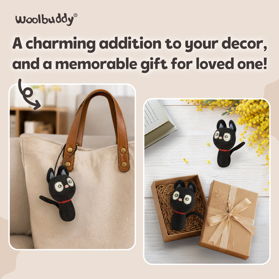Black Cat Needle Felting Kit for Beginners | Woolbuddy