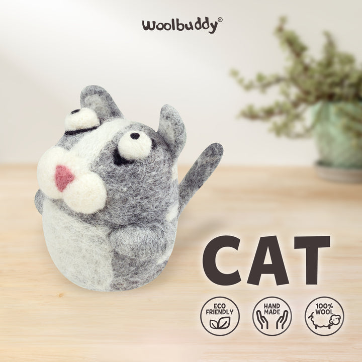 Needle Felting Cat Kit for Beginners | Woolbuddy