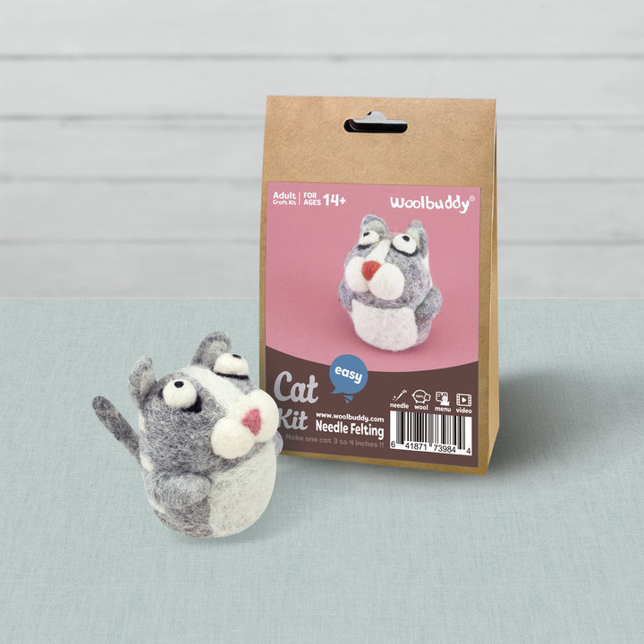 Needle Felting Cat Kit for Beginners | Woolbuddy
