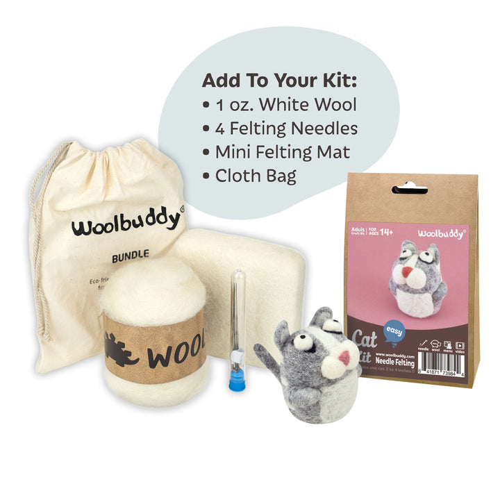 Needle Felting Cat Kit for Beginners | Woolbuddy