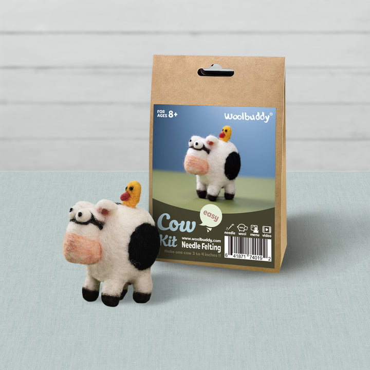 Cow Needle Felting Kit – Beginner DIY Wool Craft Gift