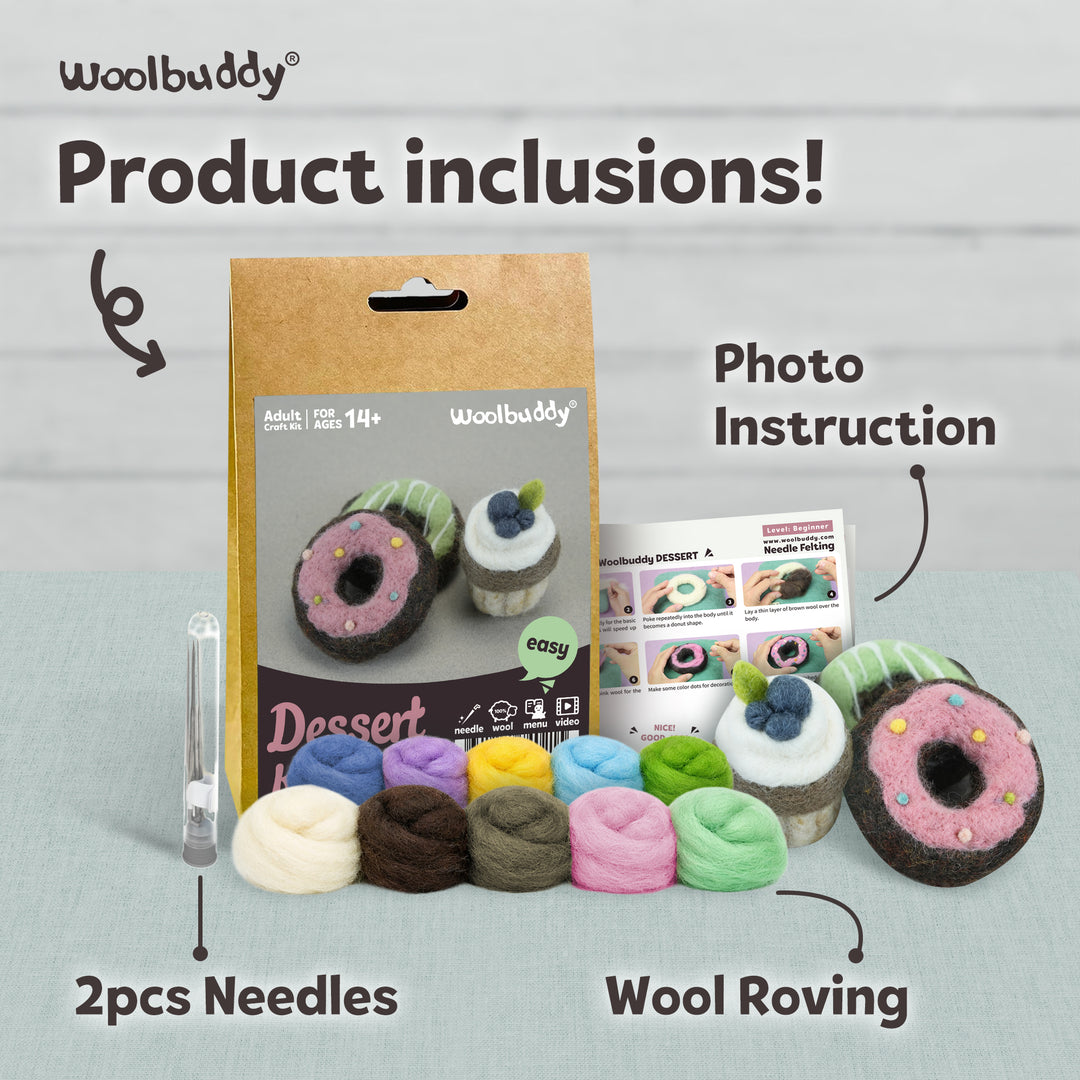 Needle Felting Dessert Kit for Beginners | Woolbuddy