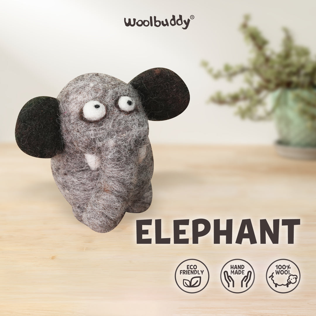 Needle Felting Elephant Kit for Beginners | Woolbuddy