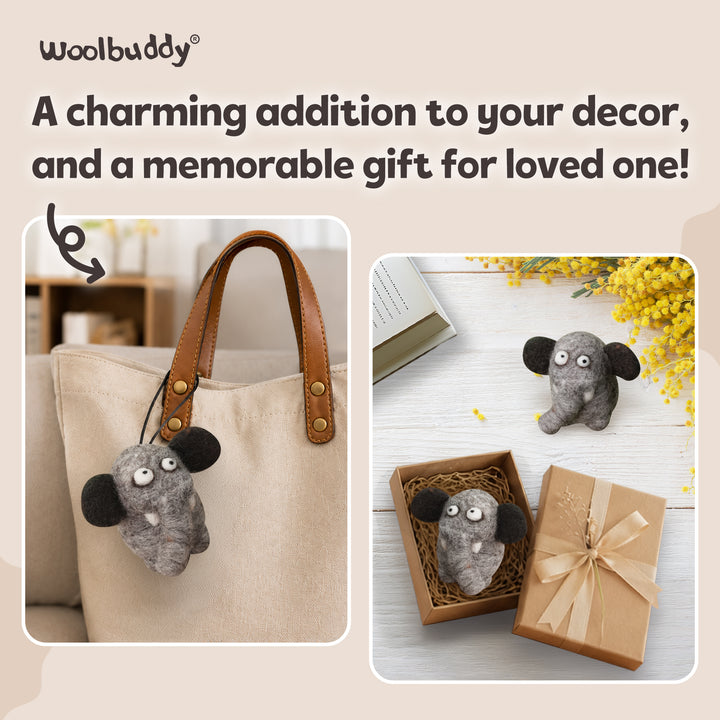 Needle Felting Elephant Kit for Beginners | Woolbuddy