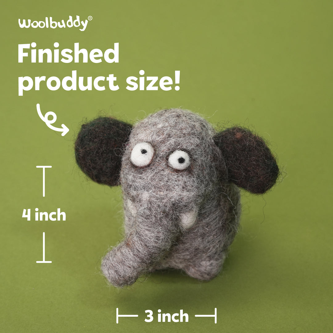 Needle Felting Elephant Kit for Beginners | Woolbuddy